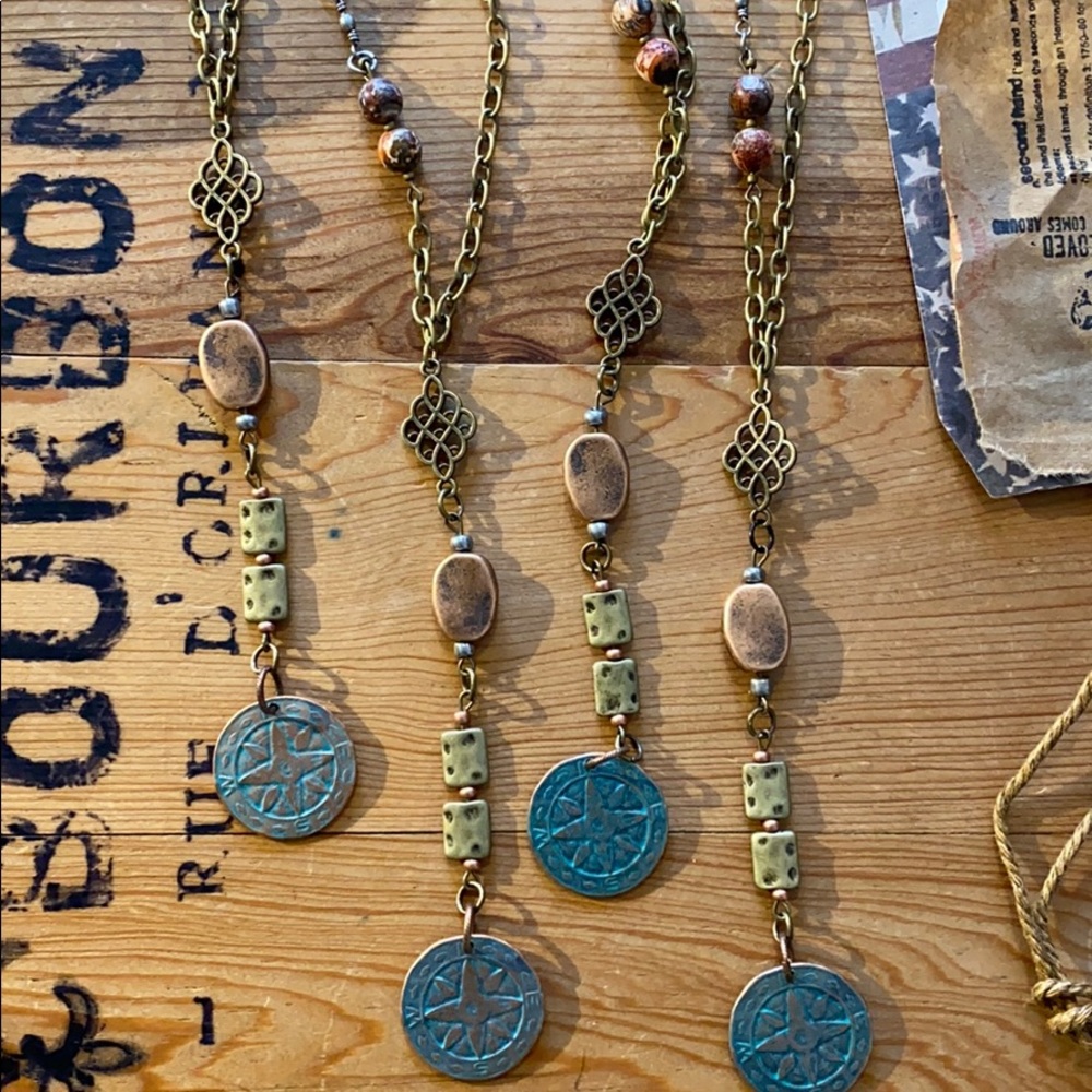 1 LEFT // mixed metal pieced patina necklace - Picture 5 of 16